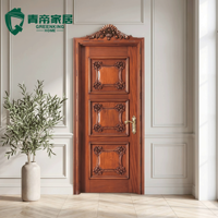 Puerta de Madera Sólida de Estilo Barroco Francés de Lujo, Personalizable, Tallada a Mano, para Entrada Principal de Villa, con Arco Superior, para Interiores