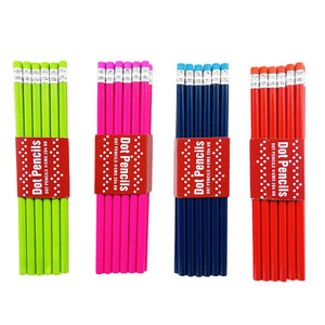 Venta Directa de Fábrica, Lápiz Redondo de Madera HB Personalizado, Color Rojo, Rosa, Verde, Azul, con Borrador en la Parte Superior, para Estudiantes Escolares - Product Image 2