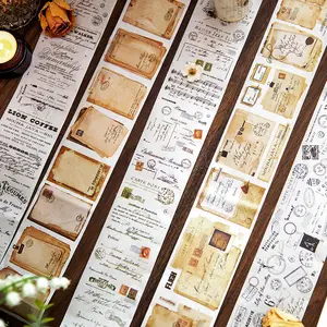 Fita adesiva de papel 2m Comprimento/Rolo Floresta Poesia Série Mão Retro Conta DIY Material Decoração Loop Adesivos 5 Escolhas