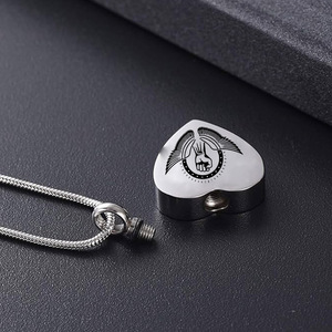 Gioielli con cremazione in acciaio inox a forma di <span class=keywords><strong>cuore</strong></span> ali d'angelo a forma di <span class=keywords><strong>cuore</strong></span> gioielli in argento cremazione gioielli Souvenir urna collana - Product Image 3