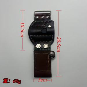 Sangle de poignet pour moulinet de pêche, design Velcro, 17,5 cm, en cuir de vachette pleine fleur, accessoire pour équipement de pêche - Product Image 5