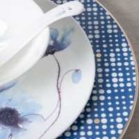 Fournitures de restaurant P & T Ensemble d'assiettes bleues Ensemble de vaisselle en porcelaine fine de haute qualité Vaisselle en vrac de qualité supérieure pour les distributeurs des EAU