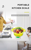 Balance de cuisine numérique avec écran LCD et bol rond pour peser les aliments, alimentée par piles