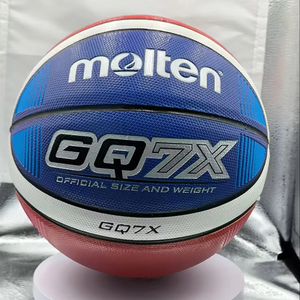 Ballon de basket Molten Taille 7 Homme Taille 6 Femme Intérieur Officiel Cuir souple Compétition Entraînement Bleu BG5000 - Product Image 2