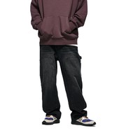 Haute qualité personnalisé Vintage délavé surdimensionné Baggy Jeans pour hommes Hip Hop Style pantalon droit avec motif imprimé