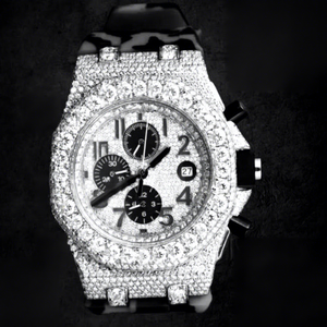 Reloj de Lujo para Hombre, Estilo Hip Hop, con Caja de Acero Inoxidable y Moissanita, Esfera Bicolor, Diseño Octagonal, Cierre de Pulsera, Resistente al Agua 10 Bar - Product Image 1