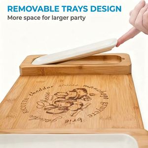 Premium Rectangular Bamboo Charcuterie <b>Board</b> for Meat Fruit Cheese Party Serving Tray - Product Image 4