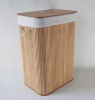 Panier à linge pliable en bambou Panier de rangement pour vêtements Panier de rangement en polyester avec poignée