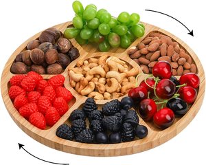 Plateau de service divisé Relish Sectional Snack <span class=keywords><strong>Tray</strong></span> avec 7 compartiments mobiles pour bonbons 13 ''Veggie <span class=keywords><strong>Tray</strong></span> Container Bowls - Product Image 1