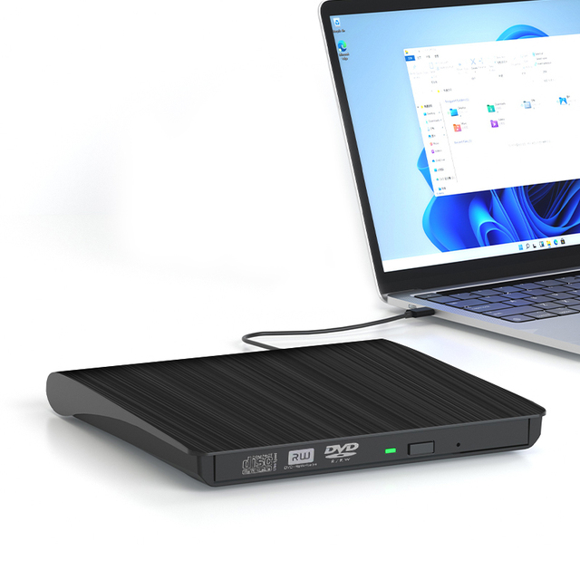 External USB Portable Optical Drive DVD RW Burner Laptop/Desktop All-in-One Computer Universal CD 8x/16x Speed 4MB Cache Tray