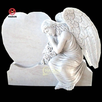 Décoration extérieure personnalisée Ange en granit et coeur Sculpture Pierre tombale Pierre tombale commémorative en marbre