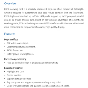 Colorlight E320 đầy đủ màu sắc màn hình điện tử Thẻ điều khiển trong nhà/ngoài trời <span class=keywords><strong>LED</strong></span> hiển thị quảng cáo Màn hình nhận thẻ - Product Image 2