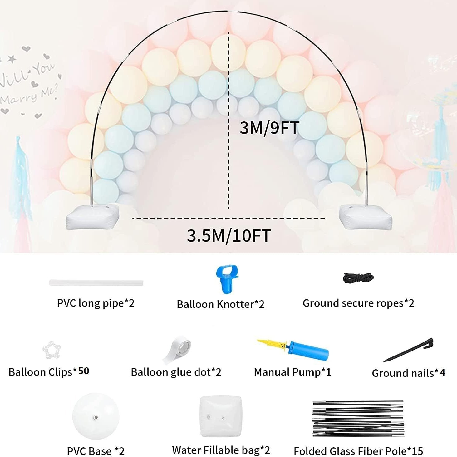 Black round arch stand