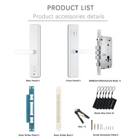 Serrure de porte intelligente blanche à empreinte digitale TTlock & Tuya WiFi, déverrouillage à distance, mot de passe, carte IC, poignée de verrouillage pour porte en bois, appartement, maison