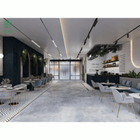Mobilier de restauration et de bar commercial moderne avec matériaux en bois pour cafés, restaurants, salons