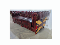 Klassisches Chesterfield-Sofa mit Drei Sitzen aus Echtleder, Elegantes Design, Handgefertigte Details, Hochwertige Verarbeitung, Stabiler Rahmen