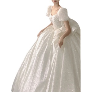 Guangzhou Auyan 2024 nouvelle <span class=keywords><strong>mariée</strong></span> fil principal traînant Sen femmes enceintes rétro Simple Ld <span class=keywords><strong>robe</strong></span> <span class=keywords><strong>de</strong></span> <span class=keywords><strong>mariée</strong></span> blanche pour mariage formel - Product Image 3