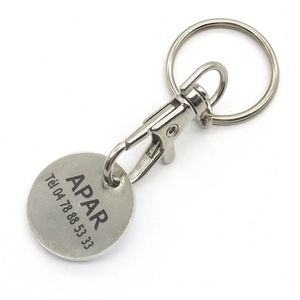 Pad Printing <b>Custom</b> Logo Trolley Coin Shopping Chip Keychain Token <b>Key</b> Ring UK Shopping Trolley Coin - Product Image 1