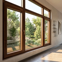 Ventanas de Aluminio y Madera con Triple Acristalamiento de la Serie Elite para el Vestíbulo de un Gran Hotel