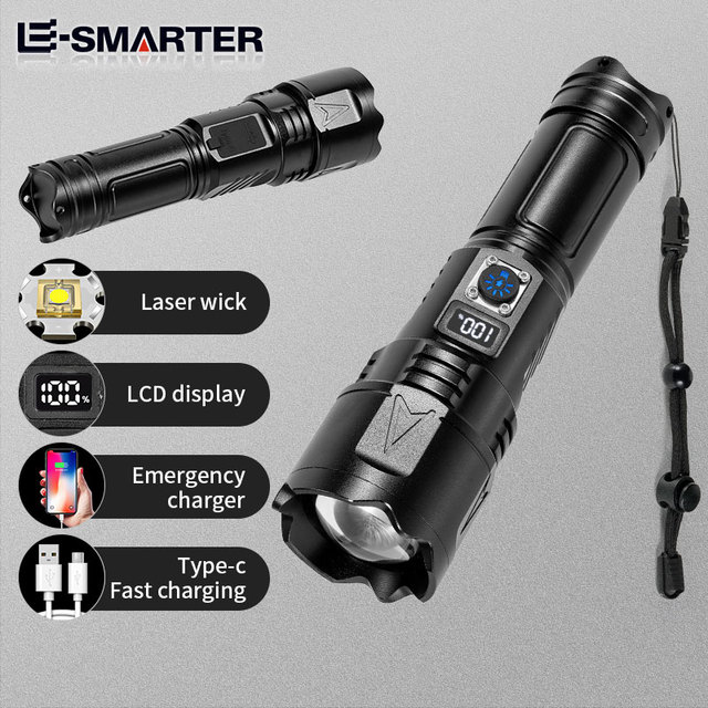 Powerful 10W Waterproof Camping Outdoor Torch Diving High Lumens 10000 Tactical Flashlights