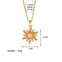 Dainty blanc rose bleu opale soleil pendentif collier pierres précieuses soleil céleste collier conception parfaite bijoux