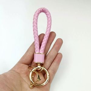 Light Luxury Woven Style <b>Car</b> Keychain Pendant Various Colors Creative Korean Bag Hanging <b>Ornaments</b> Woven Leather Gift Keychains - Product Image 4