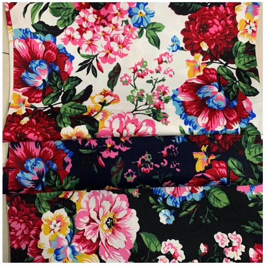 2023 New Fashion Spandex Flower Printing Cotton Elastic Poplin Fabric For Clothing Chinese Factory Custom Design shirt cloth