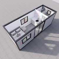 Maison de conteneur d'expédition préfabriquée maison mobile sur roues camping remorque cabine pour voiture voyage glamping