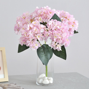 <b>Artificial</b> 5-Headed <b>Hydrangea</b> Silk White Pink Blue Wedding Floral Centerpiece Christmas Graduation Bouquet - Product Image 3