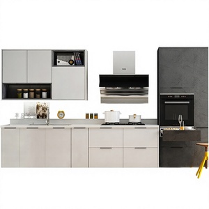 Gabinetes de Cocina Personalizados ZBOM Zhibang para Toda la Casa, Tablero de Partículas, Encimeras de Cuarzo Minimalistas, Diseño Simple, Pequeño - Product Image 1