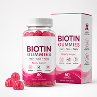Gummies véganes à base de pectine 5000mcg Biotine, sans OGM, sans gluten, pour la santé des cheveux, de la peau et des ongles, fabrication en usine