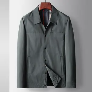 Erkek ceket ilkbahar ve sonbahar tarzı orta yaşlı ve genç erkek rahat yaka iş ceket ışık lüks iş kısa ceket