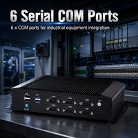 Nueva PC Industrial sin Ventilador con Doble LAN, DDR4, 6 Puertos COM RS232 RS485, Pantalla HD-MI VGA para Kiosco de Pago Industrial