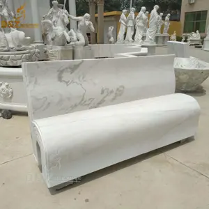 Banc incurvé <span class=keywords><strong>en</strong></span> marbre blanc et <span class=keywords><strong>en</strong></span> granit pour l'extérieur et l'intérieur avec dossier pour le <span class=keywords><strong>jardin</strong></span> - Product Image 1