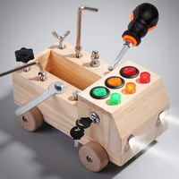 Tablero de Actividades de Madera con Luces LED para Niños de 4 a 12 Años, con Herramientas de Montaje/Desmontaje de Tornillos y Tuercas, Educación Temprana Montessori