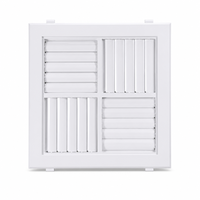 Diffuseur d'air carré 4 voies MV370x370mm en plastique ABS, grille de ventilation de plafond à lame réglable, noyau amovible, installation facile par clipser
