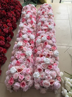 C-619 Chemin de table floral artificiel en soie rose réaliste, classique, fait main, souple, personnalisé, pour mariage et événements, vente en gros
