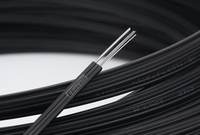 Cable de Fibra Óptica para Exteriores, Precio de Fábrica, Cable de Fibra Óptica FTTH GJYXFCH de 1, 2 y 4 Núcleos, Cable de Fibra Óptica con 3 FRP