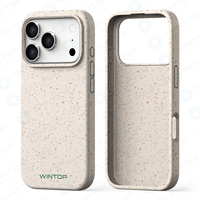 Coque de téléphone Wintop en TPU noir transparent avec panneau arrière en PC pour anneau magnétique, antichoc, anneau lumineux pour la série 17 Liquid