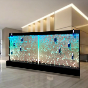 Meuble de présentation moderne en acrylique pour bar et salon, avec mur de bulles LED et éclairage LED 16 couleurs, télécommande tactile, pour décoration intérieure - Product Image 1