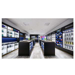 Tủ cho điện thoại di động sửa chữa thiết kế cửa hàng Điện thoại Phụ kiện Showcase điện thoại di động cửa hàng bằng gỗ truy cập - Product Image 1