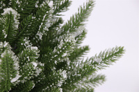 Pohon Natal Artifisial Berlapis Salju dengan Pola Cabang Pinus, Alas Pot untuk Dekorasi Meja Rumah di Dalam Ruangan saat Liburan