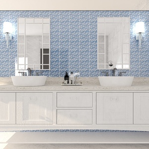 Baldosas de mármol de piso blanco Precio <span class=keywords><strong>Balcón</strong></span> junto <span class=keywords><strong>al</strong></span> <span class=keywords><strong>mar</strong></span> Lavadero Cuarto de baño Imágenes de mosaico - Product Image 1
