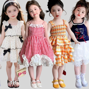 Vestido de Verano sin Mangas para Niña, con Lazo Bonito, <span class=keywords><strong>Gasa</strong></span> Fina, Falda Esponjosa, Vestido de Pastel para Niñas - Product Image 1