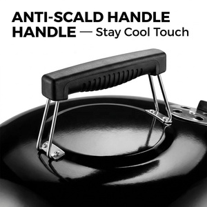 Small Tabletop Charcoal BBQ Grill With Tripod Stand 3 Lock Clips Smoker Barbecue Grill for Outdoor <b>Camping</b> Beach Travel - Product Image 3