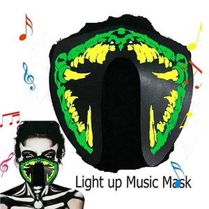 Offre Spéciale Halloween Fête Néon <span class=keywords><strong>EL</strong></span> Fil Lueur éclairer Son Activé LED Rave Masque Pour Le Festival - Product Image 3