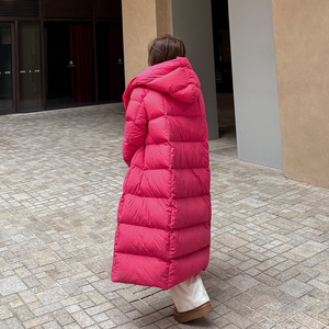 <span class=keywords><strong>Doudoune</strong></span> <span class=keywords><strong>longue</strong></span> d'hiver pour femme, avec 90% de duvet de canard blanc, à capuche, avec manches longues et coupe oversize - Product Image 3