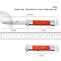 Couteau de poche multifonctionnel pour l'extérieur avec lame en acier inoxydable pour le camping et l'utilisation domestique, design pliable