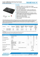 Module d'alimentation AC-DC ultra-mince MORNSUN LBF1000-13Bxx-NS 1000W, sortie unique LED, entrée 85-305VAC, 28V 48V PMBus UL62368