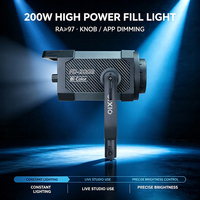 Lumière de photographie LED professionnelle 200W à éclairage continu avec rendu des couleurs élevé Ra97, contrôle par application, design métallique portable